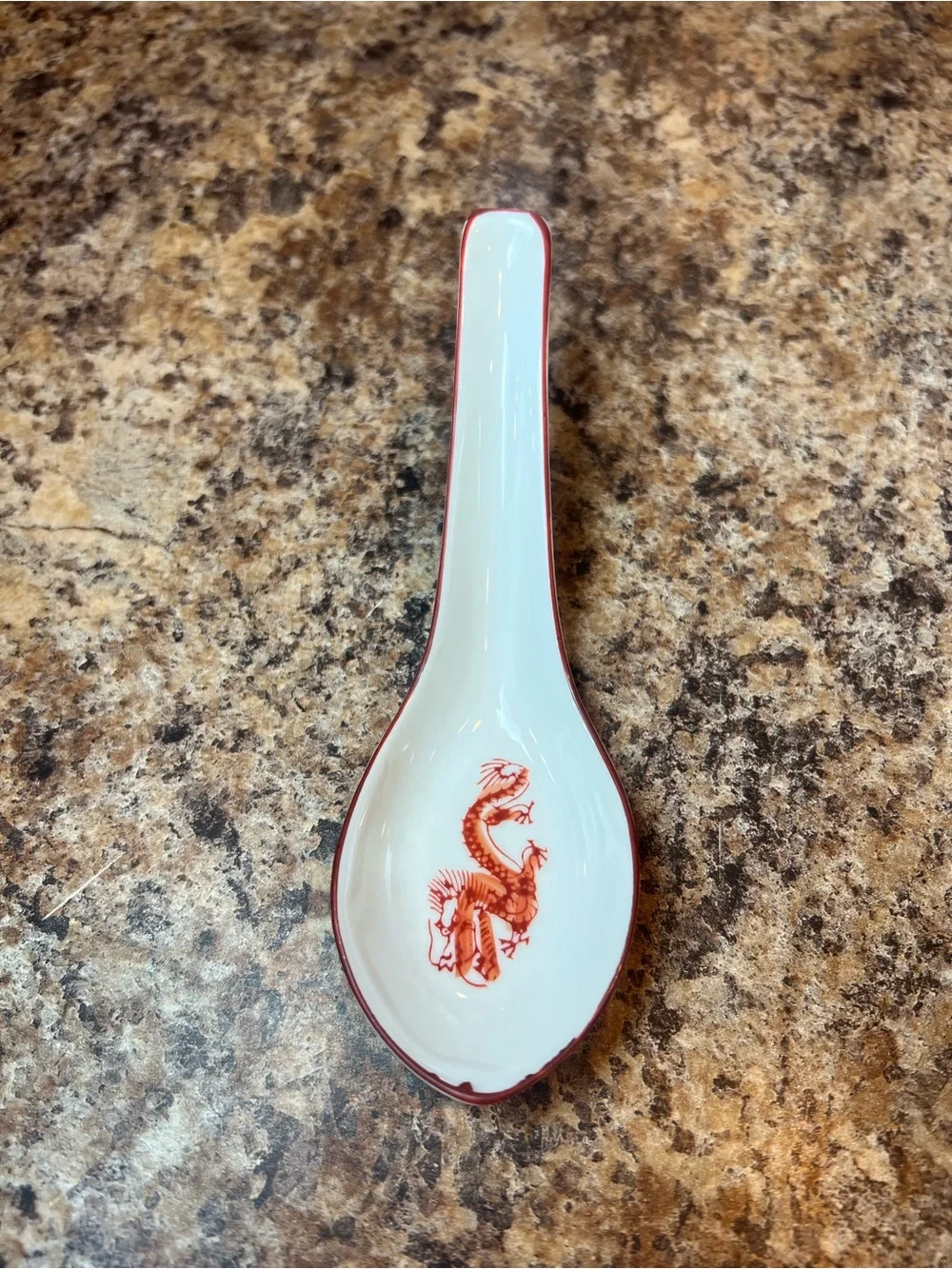Porcelain Asian-Style Soup Spoons - Assorted Red, Green, Yellow, White